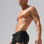 Men's Solid Color Breathable Stretch Swim Trunks