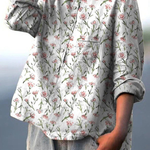 Natalia | Pink Spring Floral Repeat Pattern Printed Women's Casual Shirt