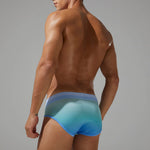Men’s Spliced Lines Briefs in Ombre