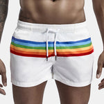 Men Colorblock Stripe Shorts Drawstring Shorts