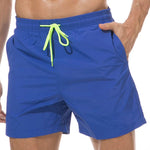 Men Shinny Plain Waterproof Swim Trunks