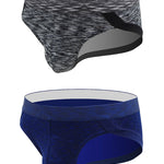 2 Pack Men's Sexy Stretch U Convex Pouch Briefs