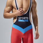 Men’s Vest Fitness Wrestling Singlet Bodysuit