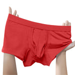 3 Pack Men's Solid Color Breathable Comfy Fabric Loose-Fit Soft Trunks