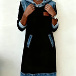 Alexa | Cozy Contrast Hooded Dress