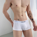 2-Pack Men's Threaded Large Pouch U-convex Sweat-absorbent Breathable Thin Sports Boxer Pants
