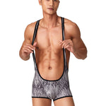 Men's Fitness Bib Short with Tiger Stripes