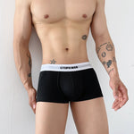 2-Pack Men's Threaded Large Pouch U-convex Sweat-absorbent Breathable Thin Sports Boxer Pants