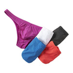 4 Pack Men's Sexy Low-Rise Durable Stretch Skin-Friendly Thongs