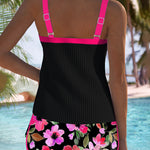 Federica - Ribbed Tankini Shorts Set