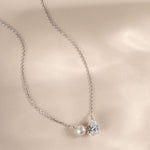 Pearl Teardrop Duo Charm Necklace