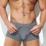 3 Pack Men's Solid Color Breathable Comfy Fabric Loose-Fit Soft Trunks