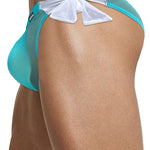 Men's Sexy Translucent Lace-up Briefs with Unfastened U-shaped Large Pouch