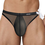 Men's Sexy Translucent Lace-up Briefs with Unfastened U-shaped Large Pouch