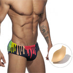 Graffiti Cushioned Men's Swimsuit Briefs