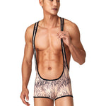 Men's Fitness Bib Short with Tiger Stripes