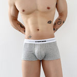 2-Pack Men's Threaded Large Pouch U-convex Sweat-absorbent Breathable Thin Sports Boxer Pants