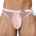 Men's Sexy Translucent Lace-up Briefs with Unfastened U-shaped Large Pouch