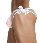 Men's Sexy Translucent Lace-up Briefs with Unfastened U-shaped Large Pouch