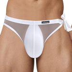Men's Sexy Translucent Lace-up Briefs with Unfastened U-shaped Large Pouch