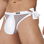 Men's Sexy Translucent Lace-up Briefs with Unfastened U-shaped Large Pouch