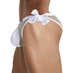 Men's Sexy Translucent Lace-up Briefs with Unfastened U-shaped Large Pouch