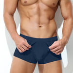 3 Pack Men's Solid Color Breathable Comfy Fabric Loose-Fit Soft Trunks