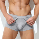 3 Pack Men's Solid Color Breathable Comfy Fabric Loose-Fit Soft Trunks