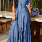 Eliza | Long Denim Dress