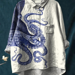 Katelyn | Women's Deep Sea Octopus Tentacles Art Print Casual Shirt