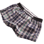 2 Pack Men's Trendy Plaid Design Zero-Irritation Cooling Airflow Supportive Boxers Shorts