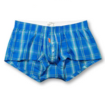 Men's Classic Plaid Cotton Trunks With Button Fly