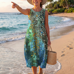 Flora | Ocean Mosaic Midi Dress