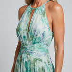 Charlotte | Pleated Halter Floral Midi Dress