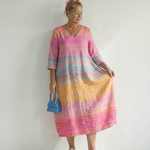 Royal | Ease Gradient Stripe Midi Dress