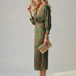 Mikayla | Natural Wrap Midi Dress