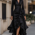 Camila | Draped Ruffle Maxi Dress