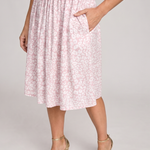 Leneva | Square Neck Floral Print Knee Length Dress