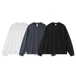 Versatile Long-Sleeve Crewneck Sweatshirt with Small Neckline