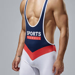 Men’s Vest Fitness Wrestling Singlet Bodysuit