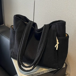 Evi– Ribbed Tote Bag with Cord Detail