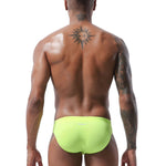 Mens U Convex Pouch Drawstring Solid Swimming Briefs