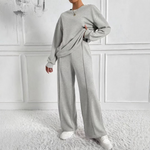 TINIDOR™ - Casual Long Sleeve Sweatshirt and High Waist Pants Set