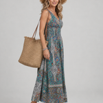 Marisela | Sleeveless Paisley Print Midi Dress