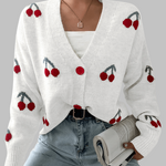 RASHA™ - Chic Button Front Long Sleeve Cardigan