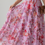 Avery | Halter Ruched Floral Maxi Dress