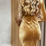 Mariana | Shimmering V-Neck Midi Dress