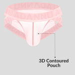 2 Pack Men's Sexy Odor-Control Stretch Fit Semi-Transparent Sporty Cut Bikini