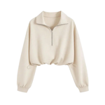 ISOLENE™ – Comfortable Half-Zip Drawstring Cropped Sweatshirt