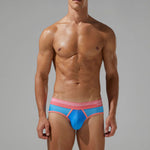 Men’s Spliced Lines Briefs in Ombre